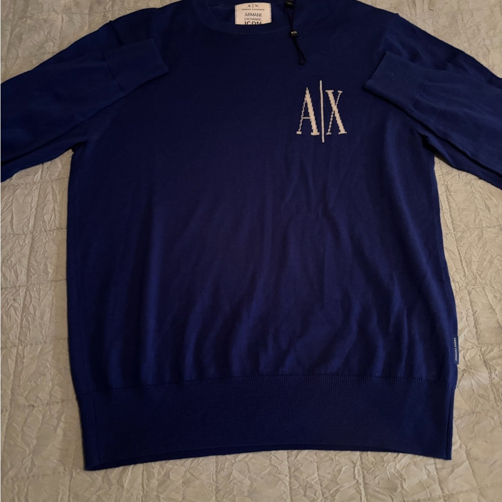 Armani Exchange Blue Crewneck Sweater